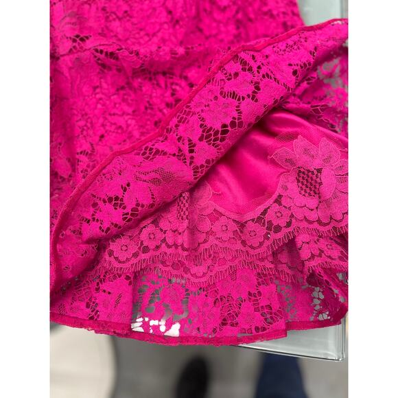 NWT Dolce & Gabbana Fuchsia Floral cordonetto Lace Mini Skirt IT 44 US L - Picture 6 of 7